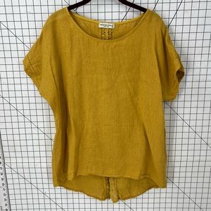 Terzo Millennio 100% linen high low tunic top S